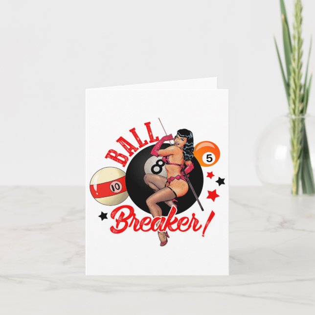 Tarjeta Ball Breaker Funny Pool Player Billiard Lover Bill (Anverso)