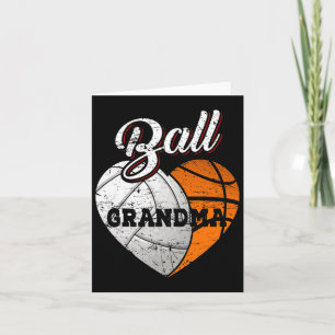 Tarjeta Ball Grandma Volleyball Baloncesto Corazón