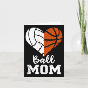 Tarjeta Ball Mom Heart Fun Voleibol De Básquetbol Mamá