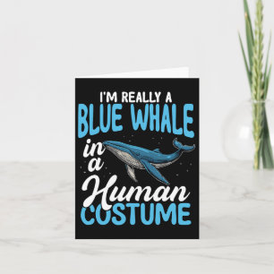 Tarjeta Ballena Azul Con Ropa De Humano Divertido 