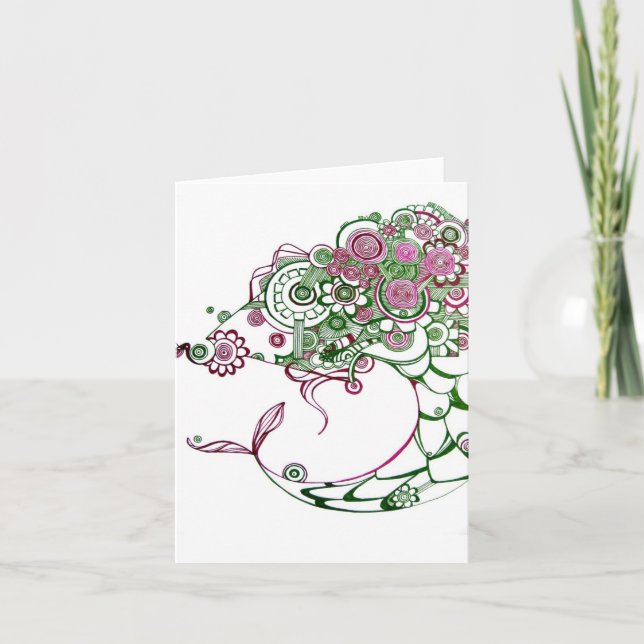 Tarjeta Ballena de un pez en blanco Notecard (Anverso)