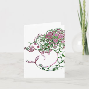 Tarjeta Ballena de un pez en blanco Notecard