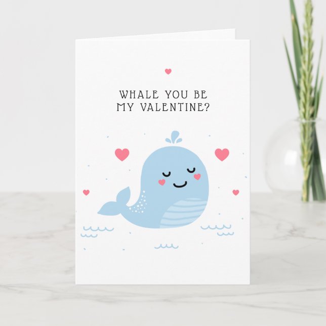 Tarjeta ¿Ballena Eres Mi San Valentín? (Anverso)