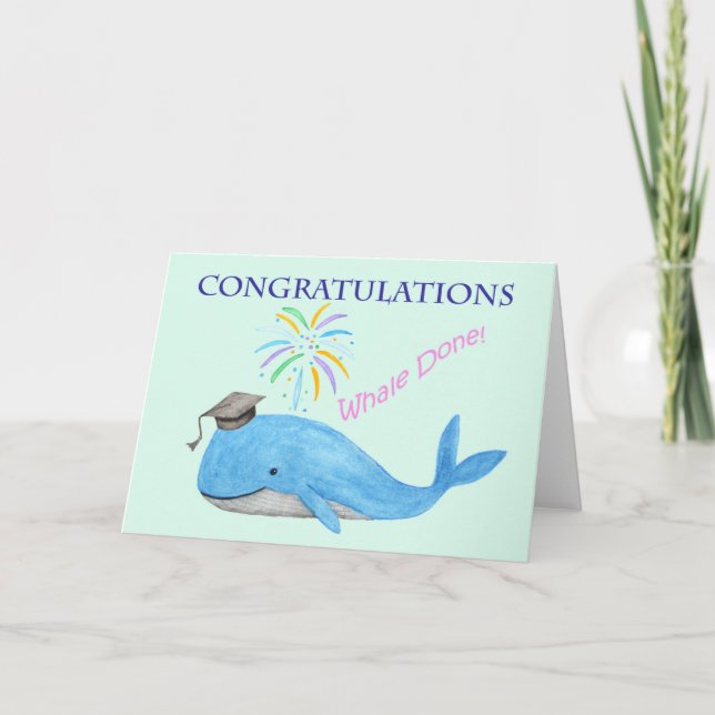 Tarjeta Ballena finalizada cachorro de animales Congratos  (Anverso)