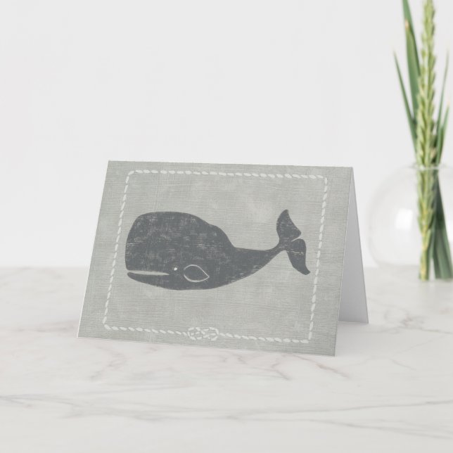 Tarjeta Ballena gris náutica (Anverso)