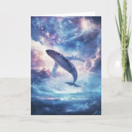 Tarjeta Ballena jorobada de brecha galáctica en el cosmos