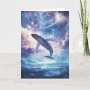 Tarjeta Ballena jorobada de brecha galáctica en el cosmos
