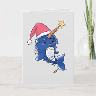 Tarjeta Ballena Narval de Navidad