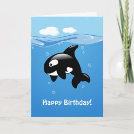 Tarjeta Ballena Orca Feliz cumpleaños