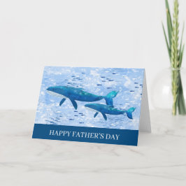 Tarjeta Ballenas acuáticas del Día del Padre Feliz