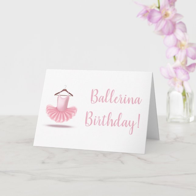 Tarjeta Ballerina Birthday Pink Tutu Girly Bonito (Orquídea)