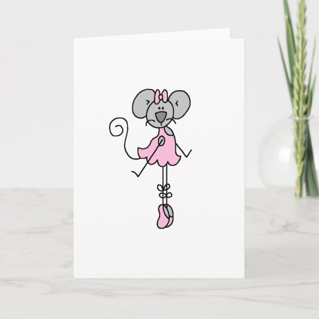 Tarjeta Ballerina de ratón con dos cartas (Anverso)