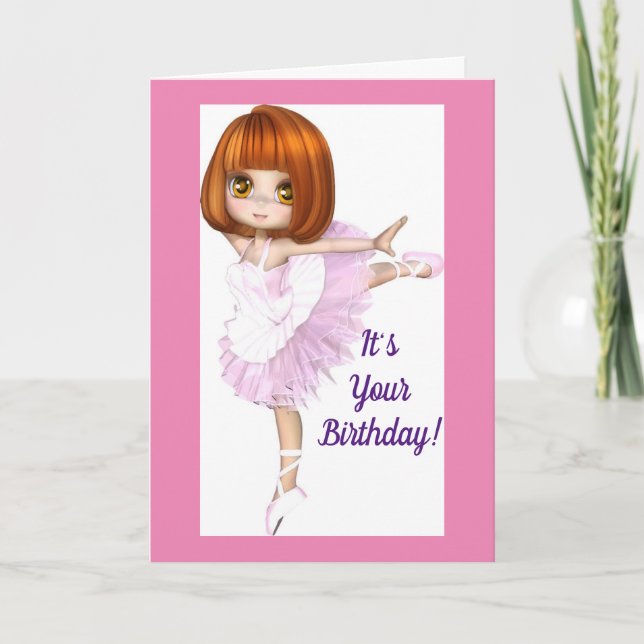 Tarjeta Ballerina Happy Birthday (Anverso)