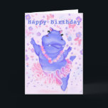 Tarjeta Ballerina Hippo Funny Birthday Card<br><div class="desc">Graciosas tarjetas de cumpleaños con bailarina de ballet feliz Ballerina Hippo - pintura MIGNED - Personalizable</div>