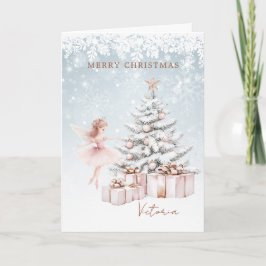 Tarjeta Ballerina Nochebuena Snowflakes