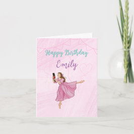 Tarjeta Ballerina Nutcracker - Nacimiento de nombre person