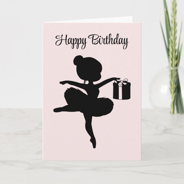 Tarjeta Ballerina Personalizada Con Un Cumpleaños Regalo (Anverso)