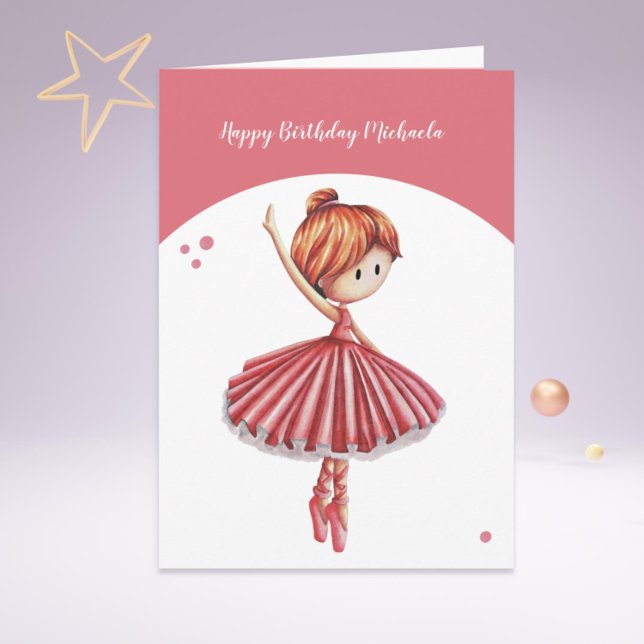 Tarjeta Ballerina Pink Tutu Dancing Chica Cumpleaños (Cute ballerina card for all ballet dancers out there, from daughers, teachers to grandmas!)