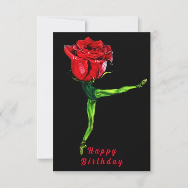 Tarjeta Ballerina Rosa Ballet Dance Birday Card (Anverso)