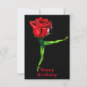 Tarjeta Ballerina Rosa Ballet Dance Birday Card