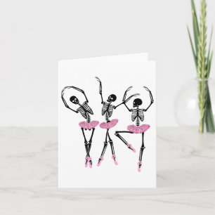 Tarjeta Ballerina Skeletons Dancing Halloween Ballerina Sk