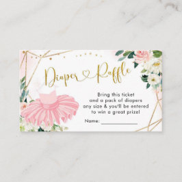 Tarjeta Ballerina Tutu Baby Shower Diaper Raffle