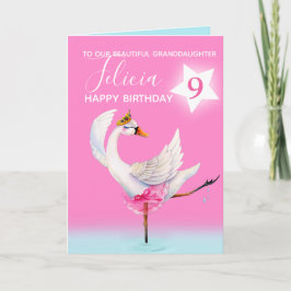 Tarjeta Ballet acuarela nieta Novena cumpleaños