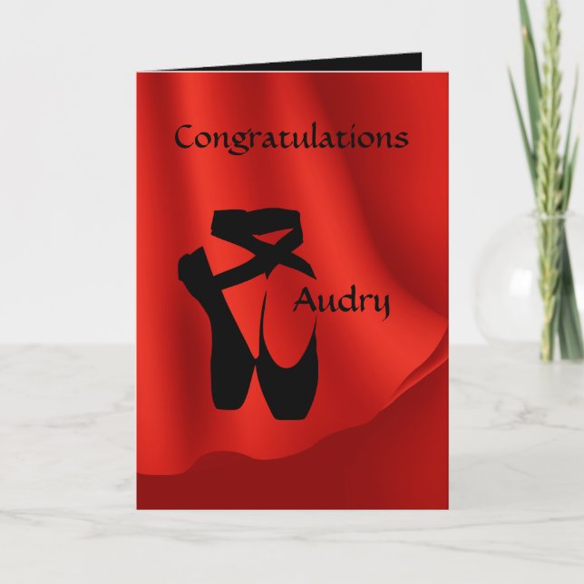 Tarjeta Ballet Ballerina Felicitaciones Pointe Shoes (Anverso)
