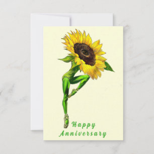 Tarjeta Ballet Ballerina Sunflower Aniversario