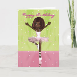 Tarjeta Ballet Dancer Birthday Card - African American Bal
