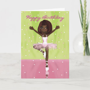 Tarjeta Ballet Dancer Birthday Card - African American Bal