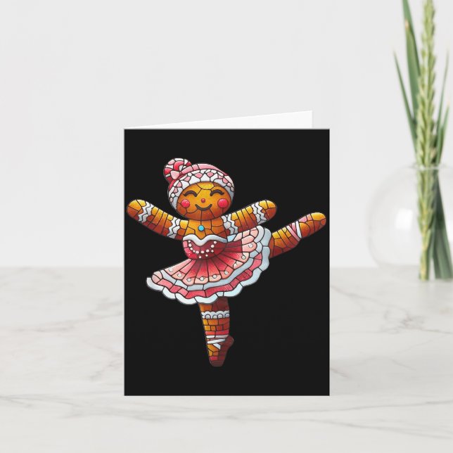 Tarjeta Ballet Dancer Gingerbread Christmas Dance Teacher  (Anverso)