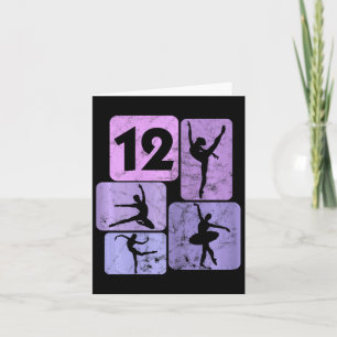 Tarjeta Ballet de bailarina de Chica de cumpleaños 12 años