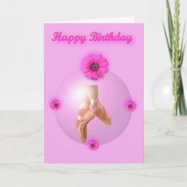 Tarjeta Ballet de cumpleaños feliz Ballerina Bailarina zap (Anverso)