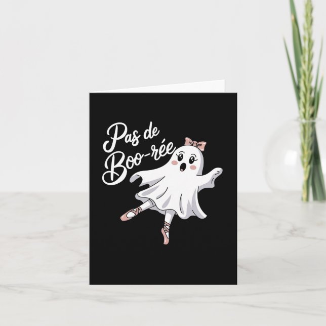 Tarjeta Ballet Gracioso de Boo-rée Fantasma Danza Hallowee (Anverso)
