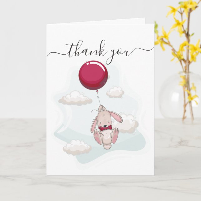 Tarjeta Balloon Baby Shower Gracias (flor amarilla)