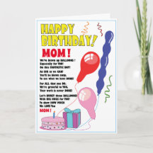 BALLOON Happy Birday MOM card lindo