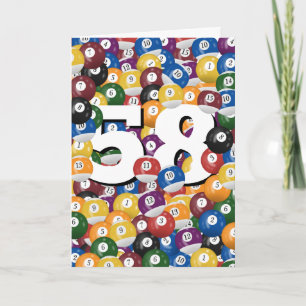 Tarjeta Balls Billiard De Cumpleaños Para El 58º Cumpleaño