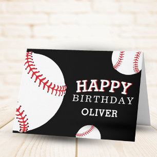Tarjeta Balls De Béisbol Deportes Niños Felices Cumpleaños