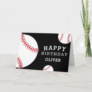 Tarjeta Balls De Béisbol Deportes Niños Felices Cumpleaños