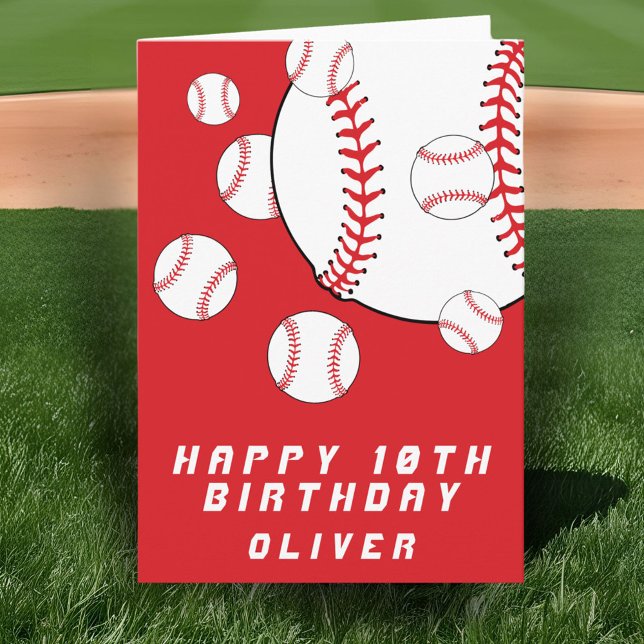 Tarjeta Balls De Béisbol Niños Rojos Feliz Cumpleaños (Subido por el creador)