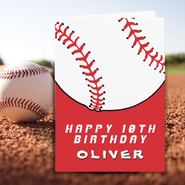 Tarjeta Balls De Béisbol Red Boy Name Happy Birday (Subido por el creador)