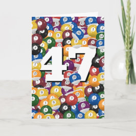 Tarjeta Balls De Billiard De Cumpleaños 47