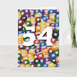 Tarjeta Balls De Billiard De Cumpleaños 54