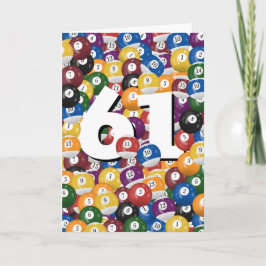 Tarjeta Balls De Billiard De Cumpleaños 61