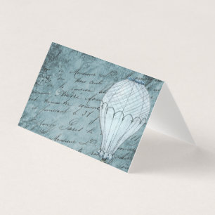 Tarjeta Balón de aire caliente Steampunk Escritura a mano