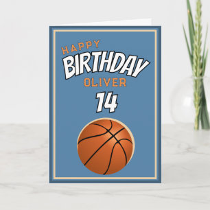 Tarjeta Balón de Baloncesto Feliz Cumpleaños Deportes