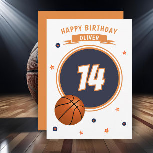 Tarjeta Balón de Baloncesto Feliz Cumpleaños Deportes