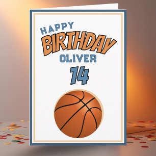 Tarjeta Balón de Baloncesto Feliz Cumpleaños Deportes