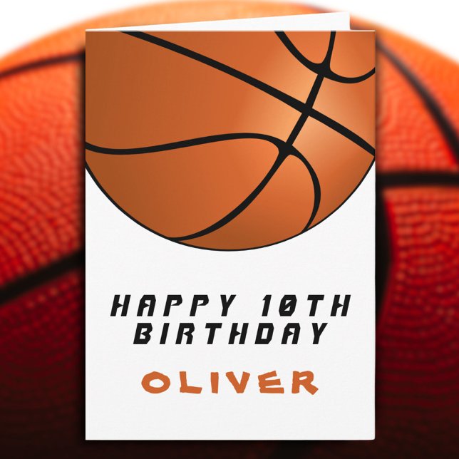 Tarjeta Balón de Baloncesto Moderno Chico Feliz Cumpleaños (Subido por el creador)